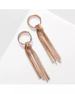 Серьги висячие «Стиль» цепи в узле, цвет золото арт. СМЛ-234027-1-СМЛ0010203483