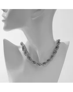 Колье «Цепь» кручёная, цвет глянцевое серебро, 40 см арт. СМЛ-234040-1-СМЛ0010203529
