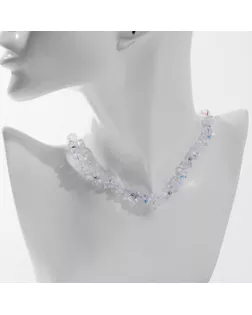 Колье «Крошка» блеск, цвет радужный в серебре, 40 см арт. СМЛ-267534-1-СМЛ0010203582