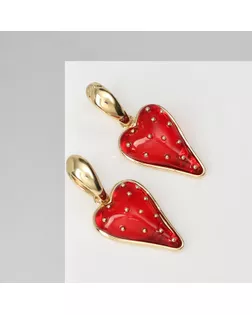 Серьги ассорти «Сердце» клубника, цвет красный в золоте арт. СМЛ-234094-1-СМЛ0010203631