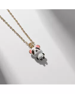 Кулон «Прелесть» панда милый, цвет бело-чёрный в золоте, 40 см арт. СМЛ-248745-1-СМЛ0010218477