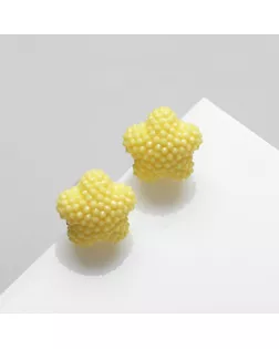 Серьги пластик «Карамель» звезда, цвет жёлтый арт. СМЛ-234491-2-СМЛ0010218664