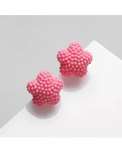 Серьги пластик «Карамель» звезда, цвет розовый арт. СМЛ-234491-3-СМЛ0010218665