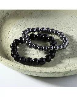 Набор браслетов 2 шт. шар №8 «Гематит» и шар №10 «Агат» арт. СМЛ-263388-1-СМЛ0010221948