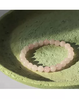 Браслет шар №8 «Кварц розовый» арт. СМЛ-278995-1-СМЛ0010221959