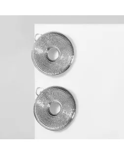 Клипсы «Диск», цвет серебро арт. СМЛ-234555-2-СМЛ0010221988