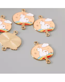 Декор для творчества металл, эмаль "Лама на радуге" 2,7х2,1 см арт. СМЛ-234592-1-СМЛ0010222049