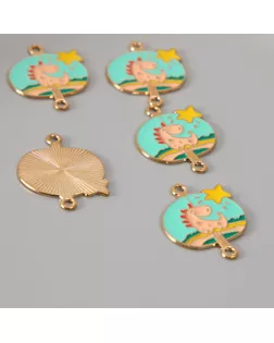 Декор для творчества металл, эмаль "Динозавр и звездочка" 2,7х2,1 см арт. СМЛ-234593-1-СМЛ0010222051