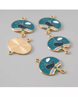 Декор для творчества металл, эмаль "Кит на фоне неба" 2,7х2,1 см арт. СМЛ-234594-1-СМЛ0010222052