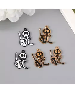 Декор для творчества металл "Жуткая любовь" эмаль МИКС 2,7х2,1 см арт. СМЛ-234788-1-СМЛ0010227525