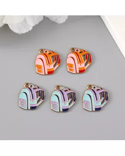 Декор для творчества металл "Школьный рюкзак" эмаль МИКС 2х1,8 см арт. СМЛ-234811-1-СМЛ0010227527