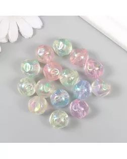 Бусина для творчества пластик "Мятый шарик" прозрачный перламутр 1,6х1,6х1,6 см арт. СМЛ-235258-1-СМЛ0010249789