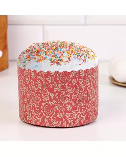 Формы бумажные для кекса, маффинов и кулича "Флора красная" 124х90 мм (фасовка 1200 шт) арт. СМЛ-235339-1-СМЛ0010262125