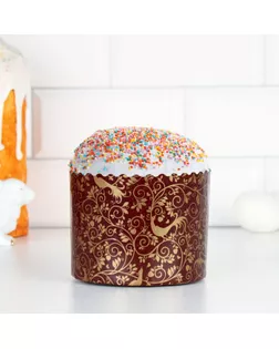 Форма бумажная для кулича «Райский сад», 110×85 мм арт. СМЛ-273311-1-СМЛ0010262256