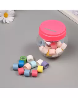Клейкая лента пластик в банке "Микс" н-р 40 шт 1,2 см, дл. 0,9 м 7х7х9 см арт. СМЛ-235415-1-СМЛ0010265671