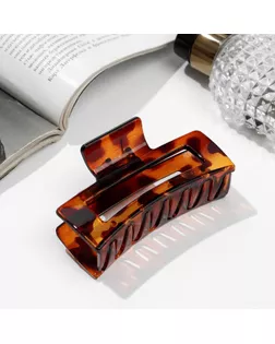 Краб для волос "Леопардовый" прямой, 8,5 см, коричневый арт. СМЛ-235787-3-СМЛ0010309577