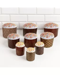 Набор бумажных форм для кулича "ХВ" 9 видов по 1 штуке арт. СМЛ-236210-1-СМЛ0010326829