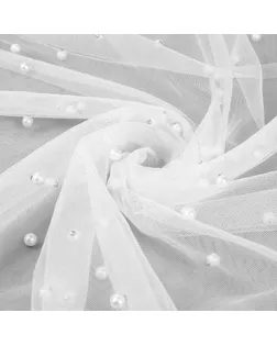Сетка с бусинами, 150 см, 1 ± 0,2 м, цвет белый арт. СМЛ-236217-1-СМЛ0010327177