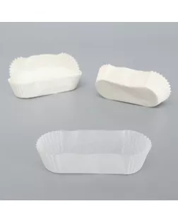 Тарталетка, белая, форма овал, 9,3 х 3,5 х 2,5 см арт. СМЛ-236725-1-СМЛ0010345222