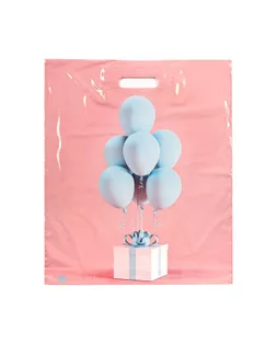 Пакет "Воздушный сюрприз", полиэтиленовый с вырубной ручкой, 37*44,5 см, 60 мкм арт. СМЛ-236760-1-СМЛ0010346737