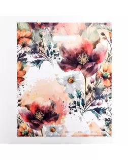 Пакет "Луговые цветы", полиэтиленовый с вырубной ручкой, 36х43 см, 35 мкм арт. СМЛ-236915-1-СМЛ0010353257