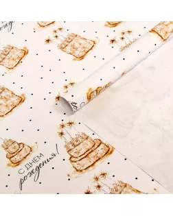 Бумага упаковочная глянцевая "Тортики", 100 х 70 см арт. СМЛ-236987-1-СМЛ0010359419