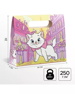 Пакет подарочный-коробка, Коты аристократы, 24х20х7 см арт. СМЛ-237000-1-СМЛ0010359449
