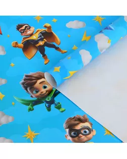 Бумага упаковочная,  глянцевая "Супергерои"  70 х 100 см арт. СМЛ-237373-1-СМЛ0010385358