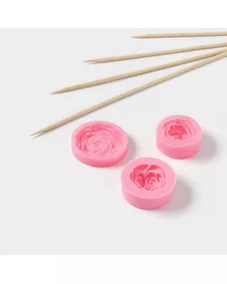 Набор молдов «Роза», силикон, набор шампуров 45 шт, цвет МИКС арт. СМЛ-237390-1-СМЛ0010388149