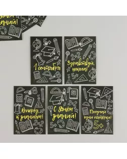 Набор бирок для подарков, цветов «Школьная доска», 10 шт. (5 видов), картон, 4×6 см арт. СМЛ-273312-1-СМЛ0010412154