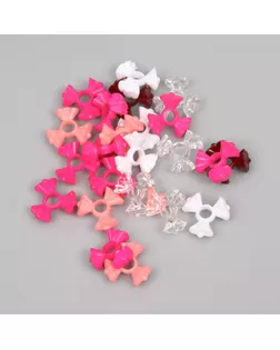 Бусины для творчества пластик "Три цветка" тёплый МИКС набор 20 гр 1,9х1,9х0,9 см арт. СМЛ-238104-1-СМЛ0010428555