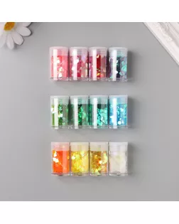 Декор для творчества в банке "Неоновые сердца" набор 12 шт 13,4х8,8х3 см арт. СМЛ-238266-1-СМЛ0010439989