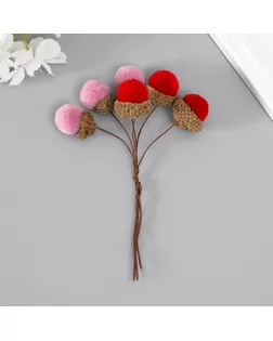 Цветы для декорирования "Хлопчик" розово-бордовый 1 букет= 6 веточек d=2 см 11 см арт. СМЛ-238282-1-СМЛ0010443033