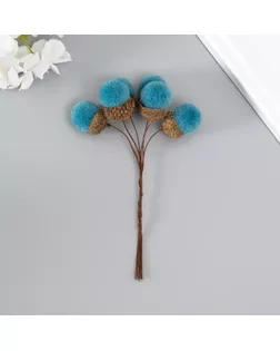 Цветы для декорирования "Хлопчик" голубой 1 букет= 6 веточек d=2 см 11 см арт. СМЛ-238284-1-СМЛ0010443035