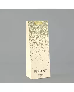 Пакет под бутылку «Подарок», глиттер, 13 х 36 х 10 см арт. СМЛ-238391-1-СМЛ0010444835