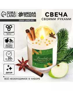 Свеча своими руками на новый год. Создание ароматических с декором «Волшебных моментов», набор для творчества арт. СМЛ-238432-1-СМЛ0010448944
