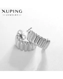 Серьги-кольца XUPING неотразимость, цвет серебро, d=1,3 см арт. СМЛ-238617-1-СМЛ0010453283