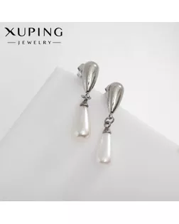 Серьги металл XUPING бусины мини, цвет серебро арт. СМЛ-238621-1-СМЛ0010453292