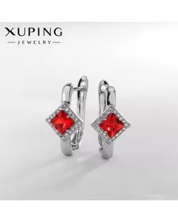 Серьги со стразами XUPING рай, цвет красный в серебре арт. СМЛ-238648-2-СМЛ0010453339