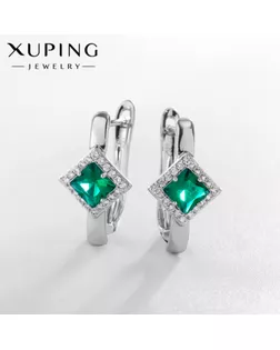Серьги со стразами XUPING рай, цвет зеленый в серебре арт. СМЛ-238648-3-СМЛ0010453341