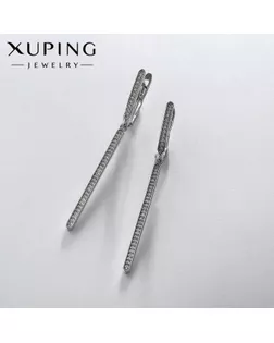 Серьги со стразами XUPING гордость, цвет белый в серебре арт. СМЛ-238655-1-СМЛ0010453349