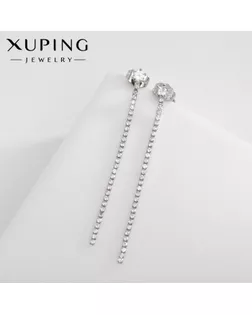 Серьги со стразами XUPING висячие, эскиз, цвет белый в серебре арт. СМЛ-238656-1-СМЛ0010453352