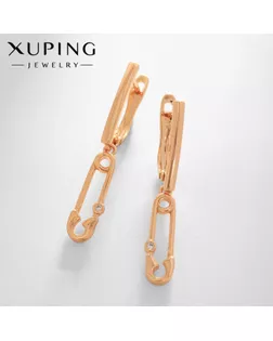 Серьги со стразами XUPING булавка, цвет белый в розовом золоте арт. СМЛ-238672-1-СМЛ0010453377