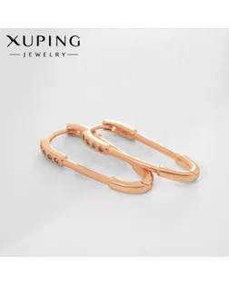 Серьги со стразами XUPING булавка чары, цвет белый в розовом золоте арт. СМЛ-238674-1-СМЛ0010453379
