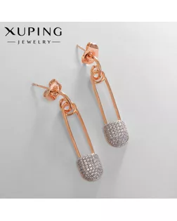 Серьги со стразами XUPING булавка искра, цвет белый в розовом золоте арт. СМЛ-238675-1-СМЛ0010453381