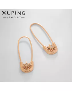 Серьги со стразами XUPING булавка безупречность, цвет белый в розовом золоте арт. СМЛ-238676-1-СМЛ0010453382