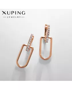 Серьги со стразами XUPING пирамида, цвет белый в розовом золоте арт. СМЛ-238677-1-СМЛ0010453383
