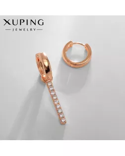 Серьги со стразами  XUPING открытие, цвет белый в розовом золоте арт. СМЛ-238680-1-СМЛ0010453386