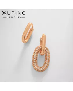 Серьги со стразами XUPING леди, мини, цвет белый в розовом золоте арт. СМЛ-238684-1-СМЛ0010453392
