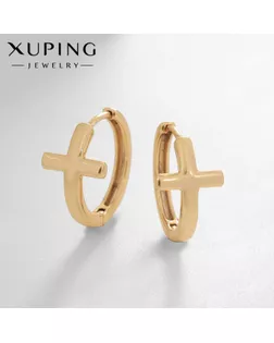 Серьги-кольца XUPING круглый крест, цвет золото, d=2 см арт. СМЛ-238689-1-СМЛ0010453398